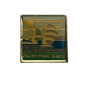 Vintage Park Hilton Head Island Enamel Pinback Lapel